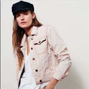 Free people pink denim jacket